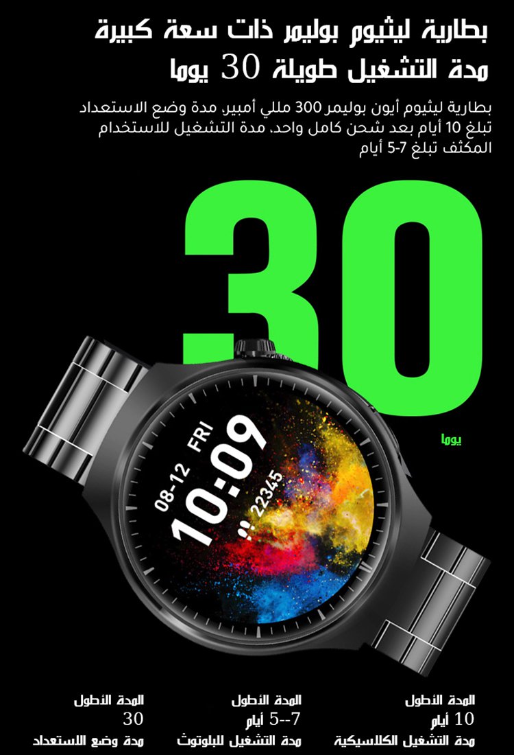 ساعة ذكية مع وظيفة قياس نسبة السكر بطريقة صحية وغير جراحية