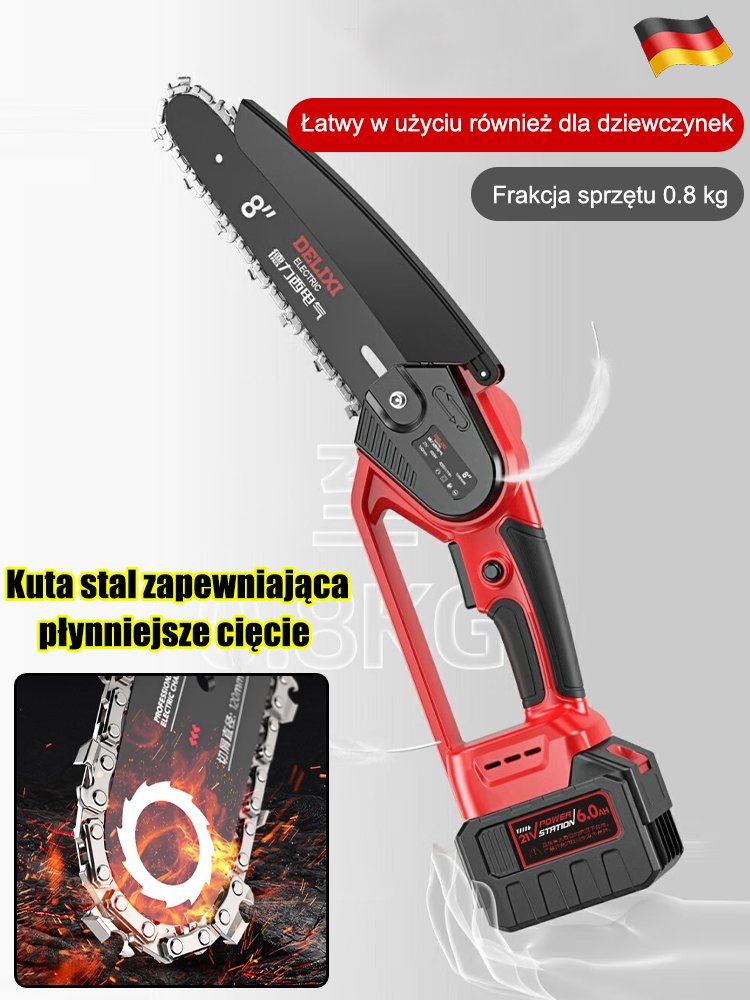 Piła litowo-jonowa do gałęzi do zastosowań zewnętrznych