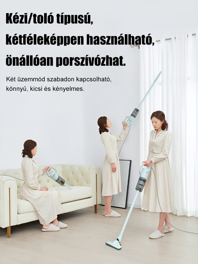 Erős szívóhatású, multifunkcionális kézi porszívó