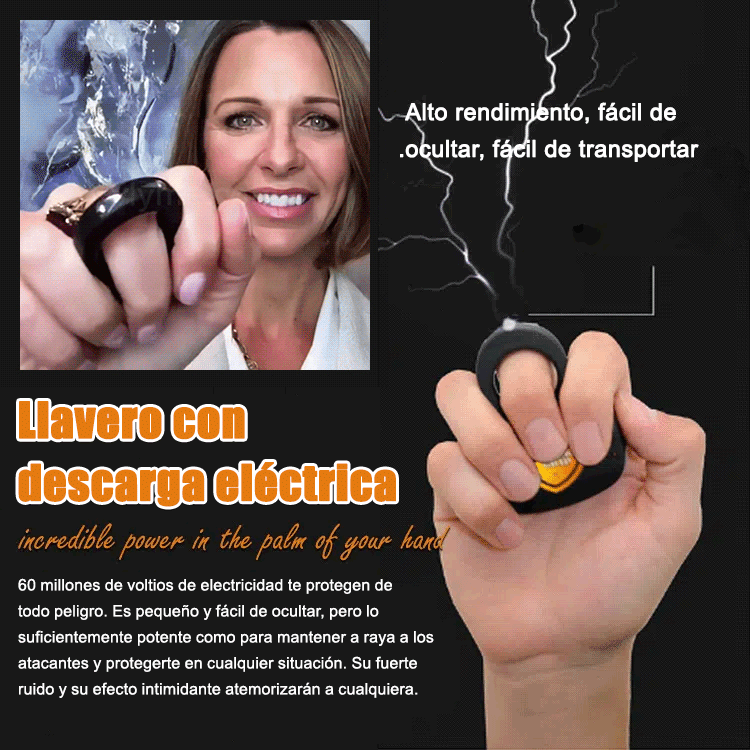 Llavero de descarga eléctrica con botón