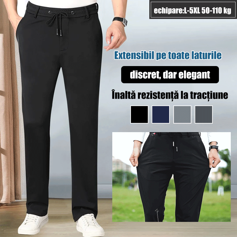 Pantaloni sport cu talie elastică și curea groasă pentru sezonul toamnă-iarnă.