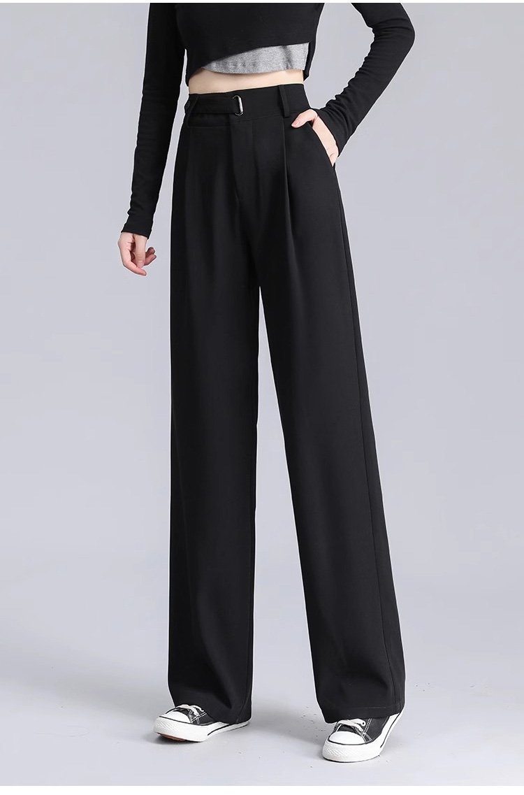 ワイドスラックスのウエストデザイン