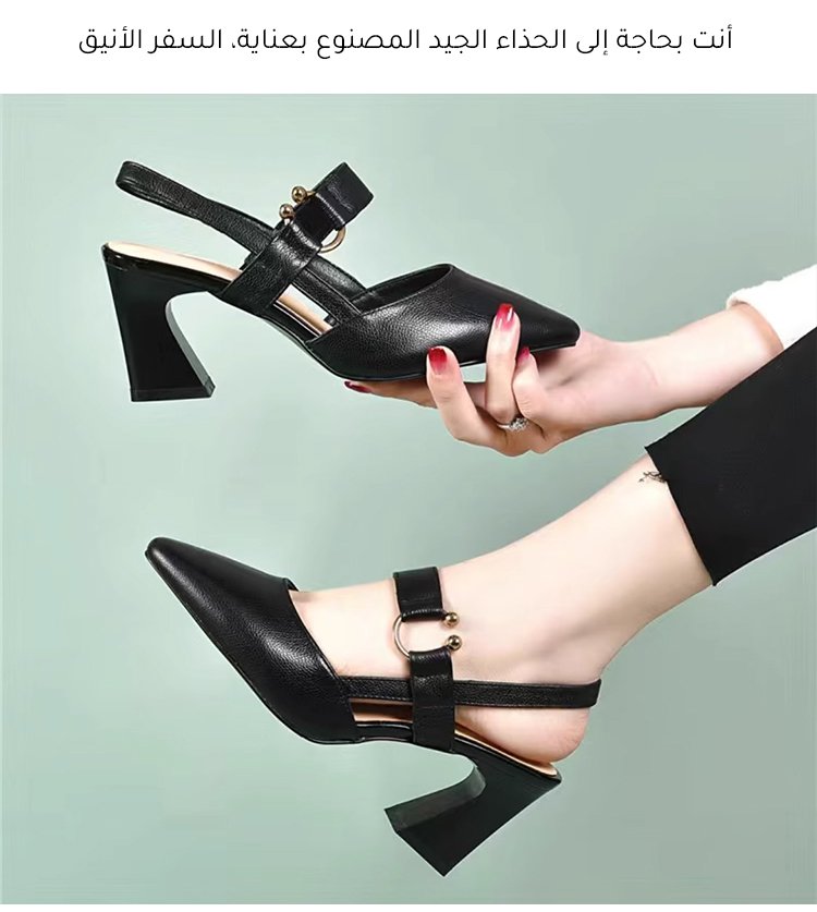 موضة صيفية لصنادل جلد طبيعي بكعب عالي
