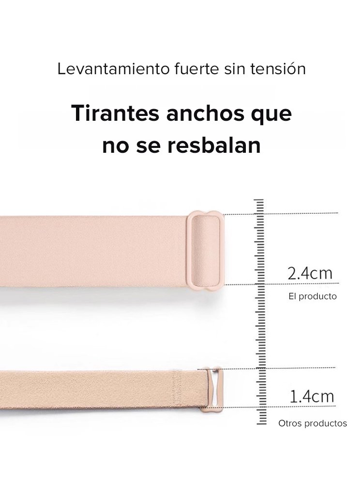 Sujetador ajustable con efecto lifting, sin costuras y con apariencia discreta para pechos grandes.