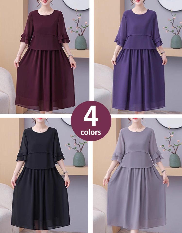 高級感あふれるレイヤードスタイルワンピース