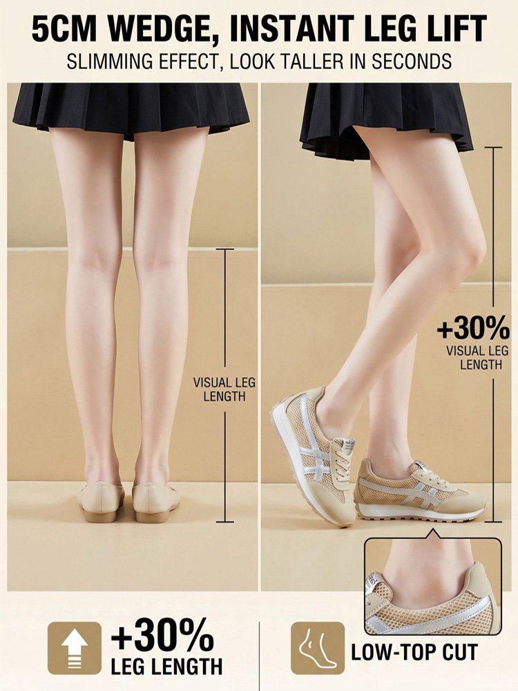 Breathable Color-Block Platform Women's Shoes