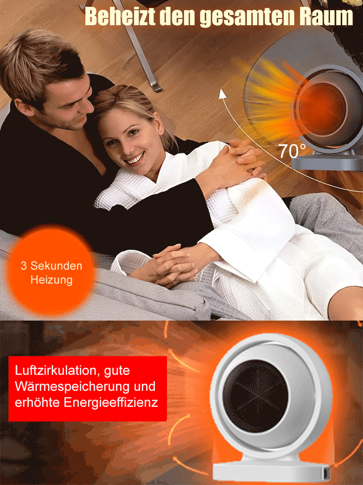 Schnellaufheizender Lufterhitzer,3s Schnellerhitzung, energieeffizient und stromsparend!Greif zu!