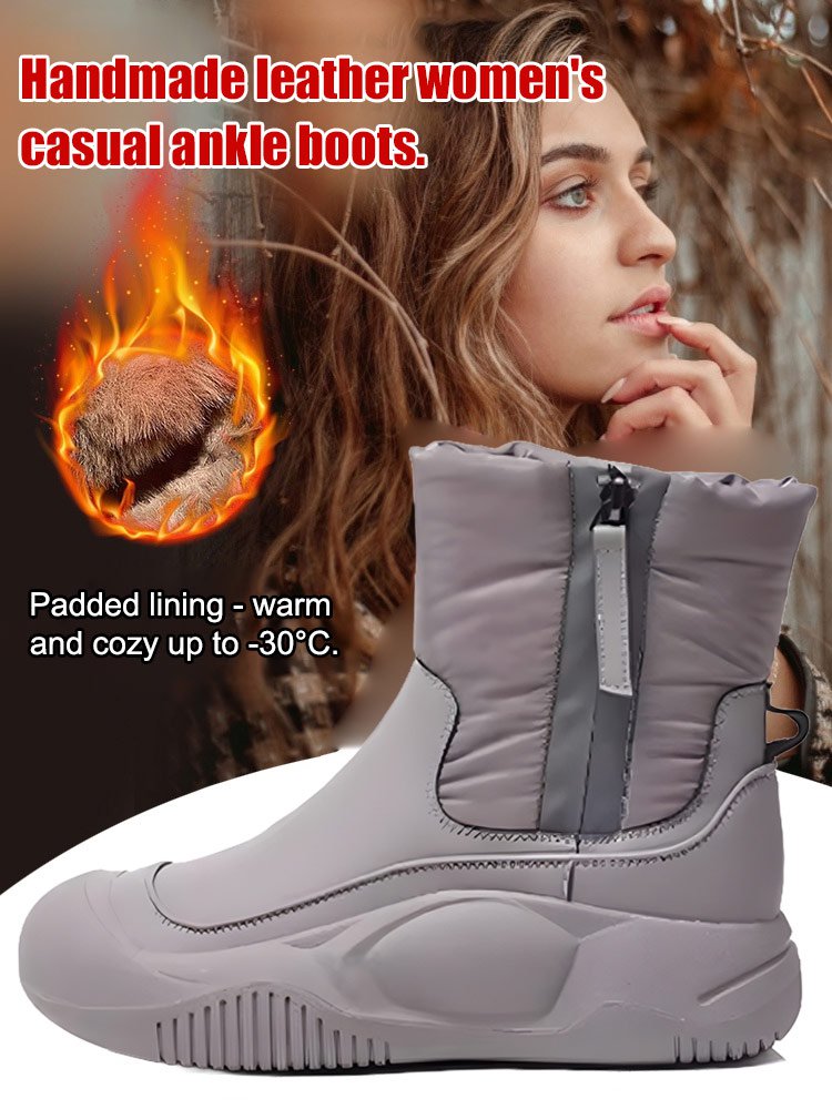 Women's handmade soft leather casual high top shoes