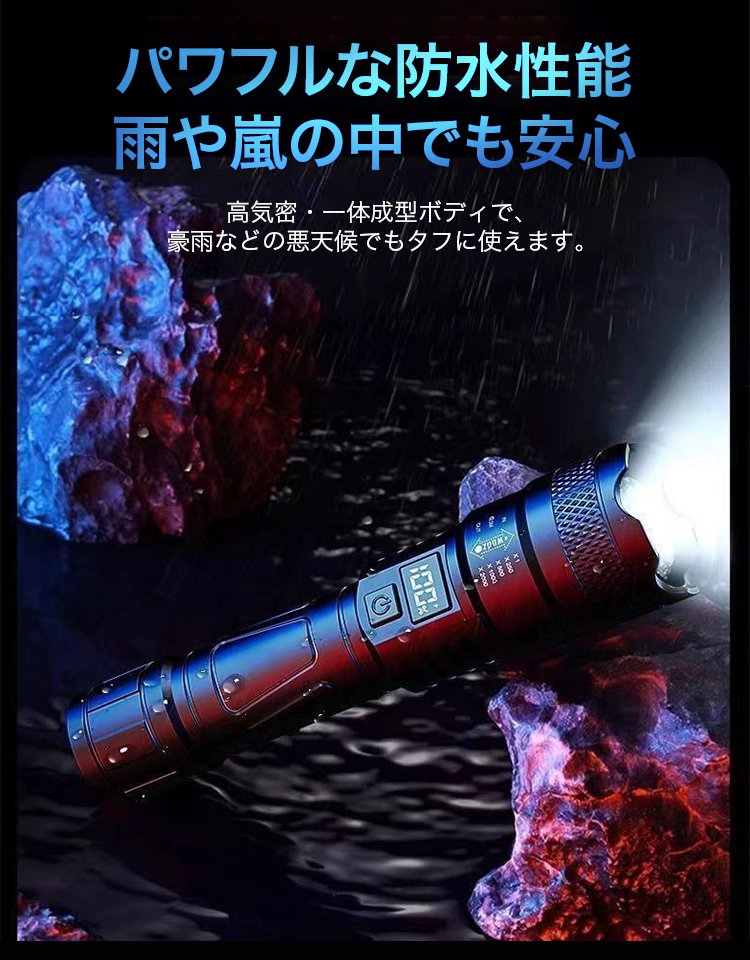 レーザー級超高輝度！【停電・避難・防犯】懐中電灯