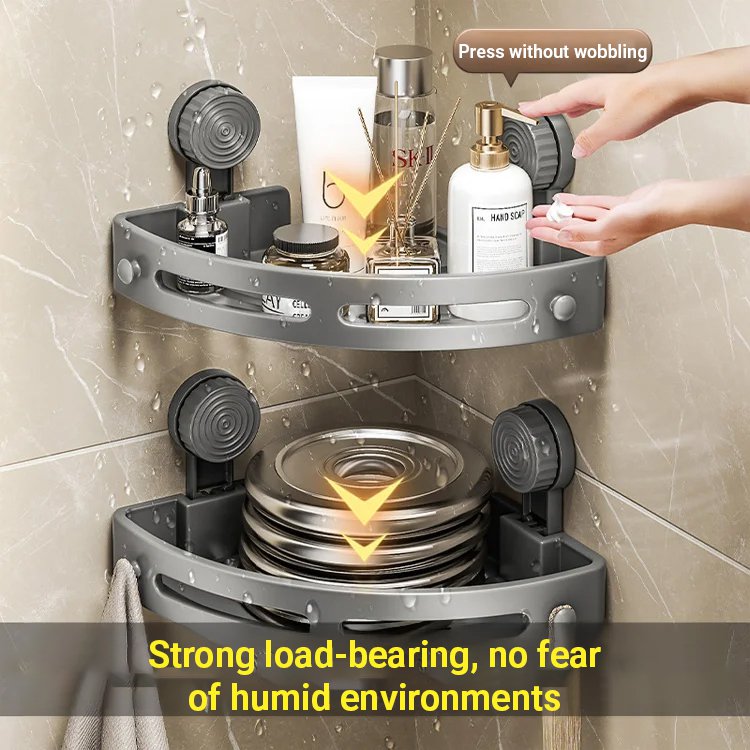 Suction cup triangle storage rack 