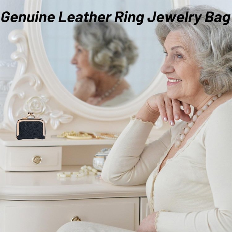 Genuine Leather Small Diamond Ring Jewelry Coin Purse