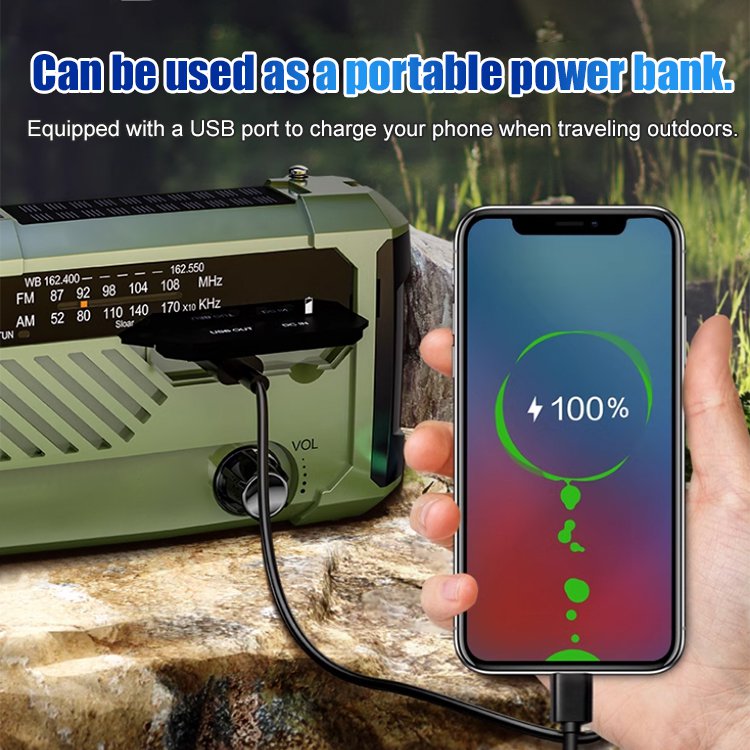 Emergency hand crank radio