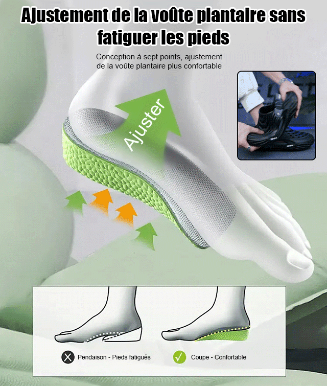【Augmentez de 5 cm, soutenez la voûte plantaire】Chaussures à trous pour hommes à double usage-FBA