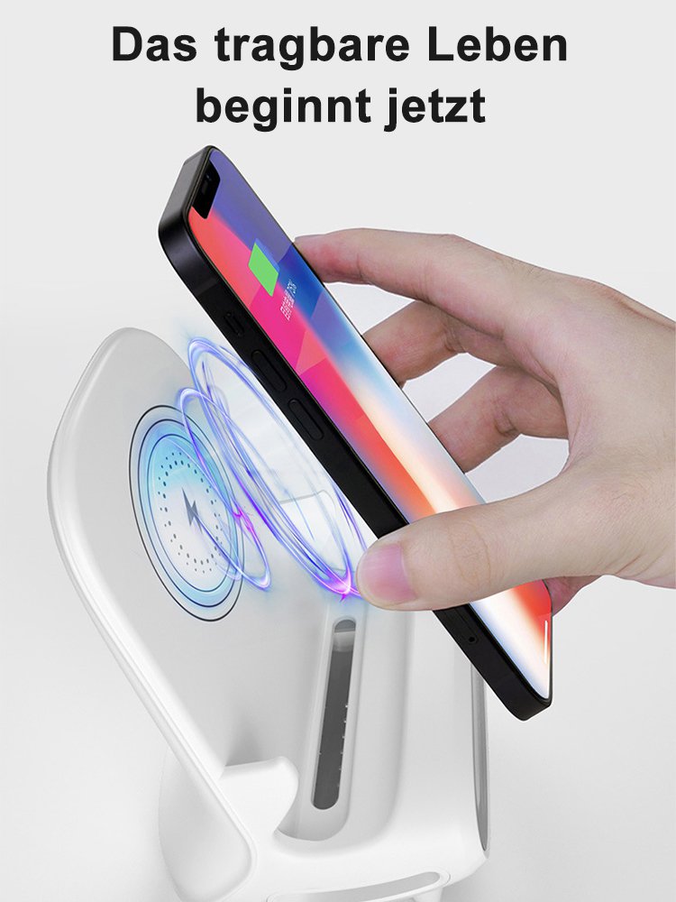 Desktop-Ständer für drahtloses Schnellladen von Mobiltelefonen, Lautsprecher, Ständer, Ladegerät in 