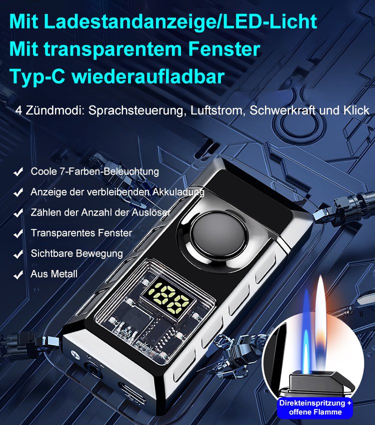 Sprachgesteuertes intelligentes winddichtes Feuerzeug - ohne Gas