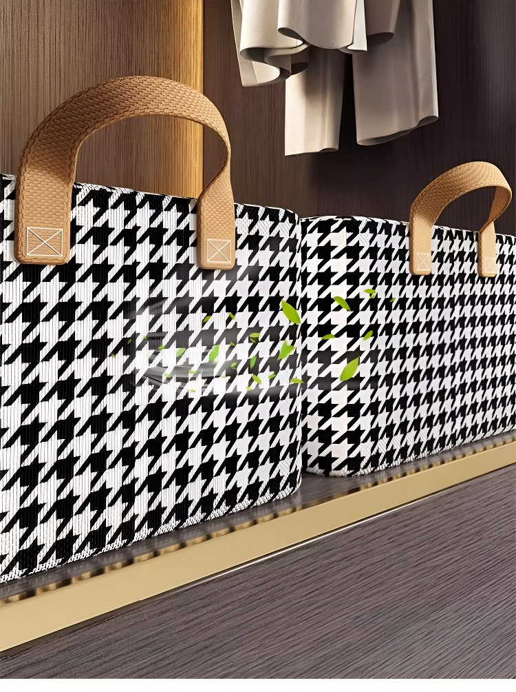 インテリアにも合う千鳥格子収納ボックス