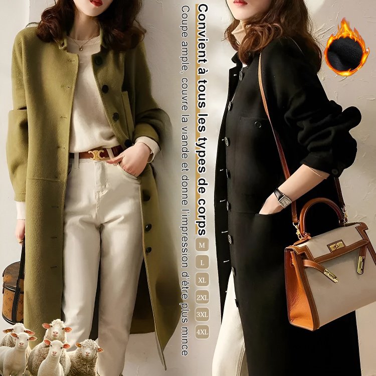 Nouveau manteau en tweed tempérament automne hiver