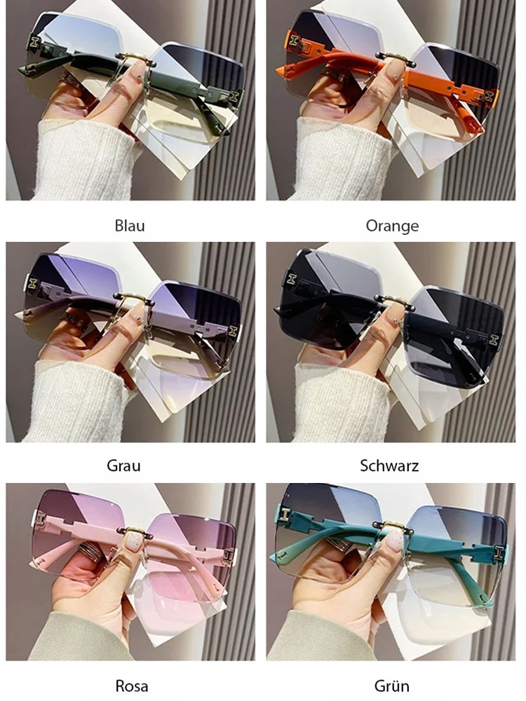 Rahmenlose Sonnenbrille mit zweifarbigem Farbverlauf