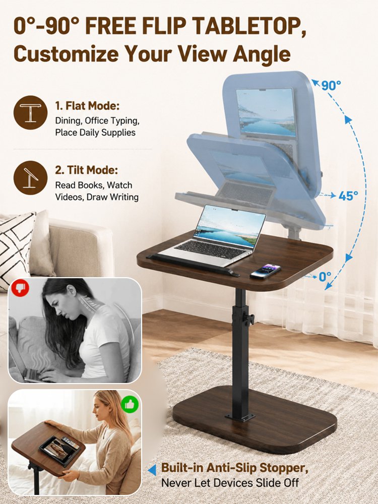 Mobile height-adjustable computer desk