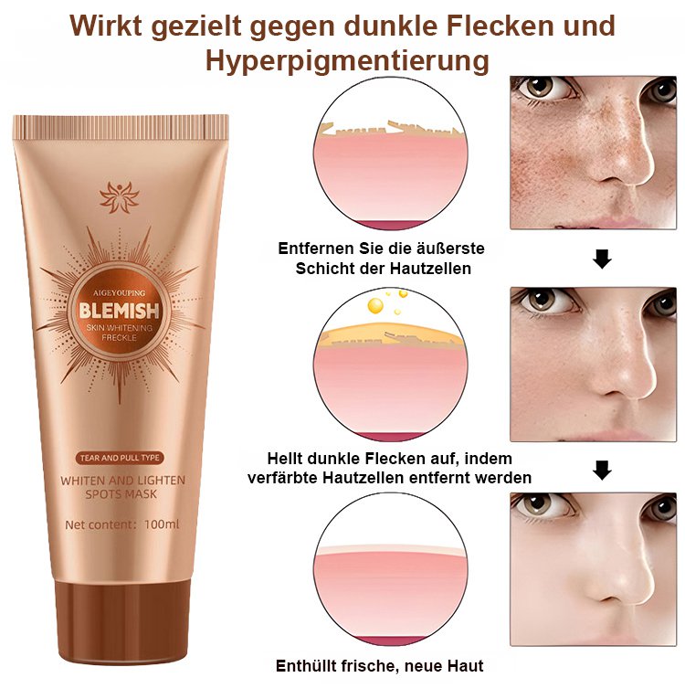 【Tiefenreinigung ohne Reizung】Geeignet für empfindliche Haut - Aufhellende Peel-Off-Maske