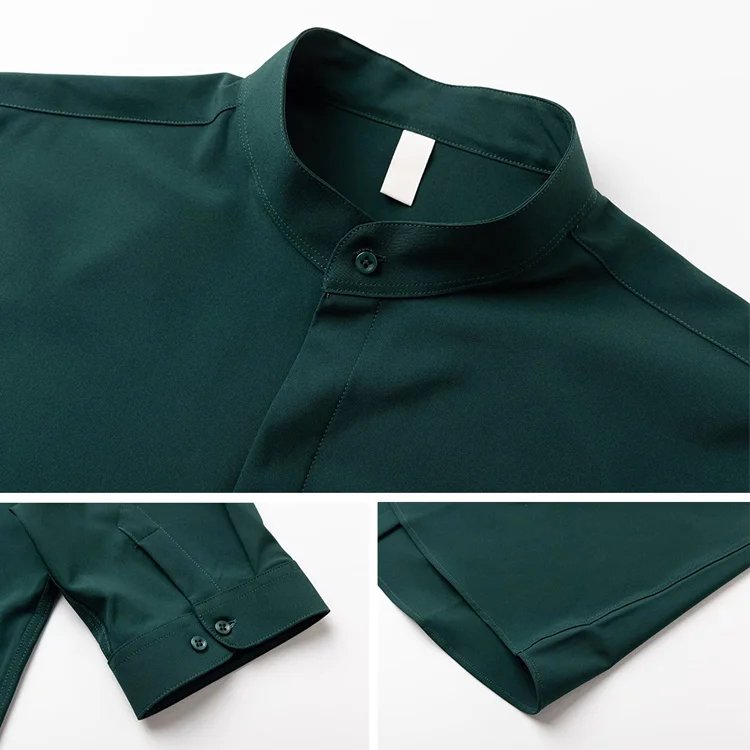 アイロン不要アイスシルク5分袖シャツ