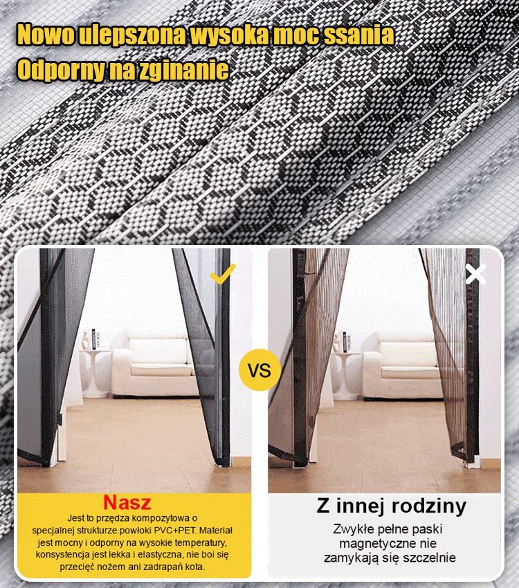 Letnia kurtyna magnetyczna przeciw komarom na rzep