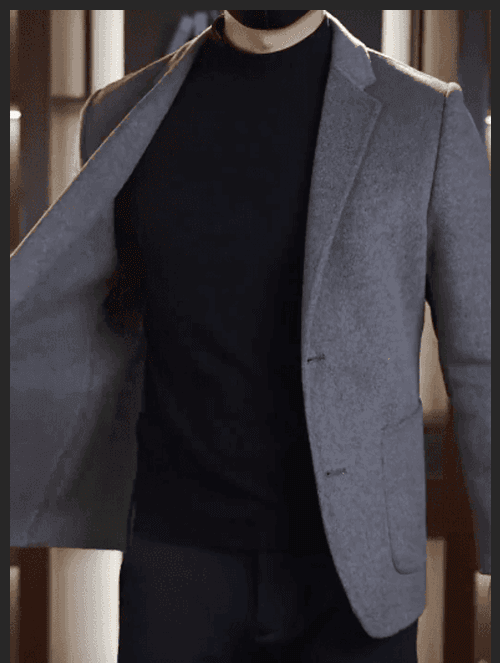 Men's suit collar double-faced cashmere short coat