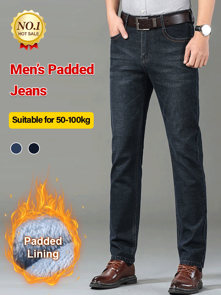 Loose Straight Elastic Warm Velvet-lined Jeans