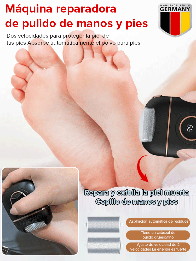 【Elimina la piel muerta en segundos】 Nuevo molinillo de pies eléctrico con pantalla digital