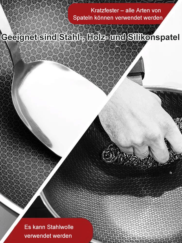 Antihaftbeschichtete Pfanne aus antibakteriellem Edelstahl der neuen Generation