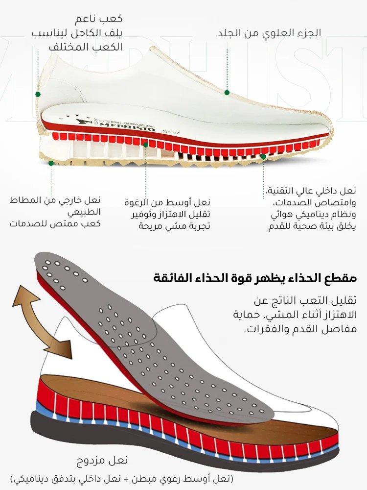 Noorstep   أحذية جلدية قابلة للتنفس