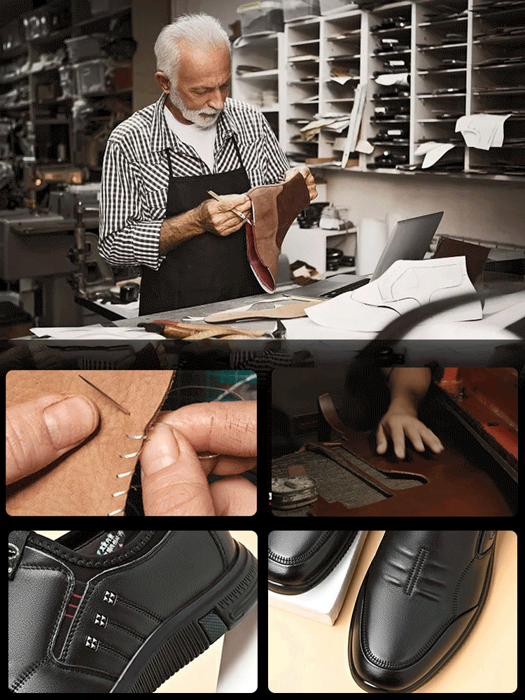 【سر عدم وجود رائحة كريهة للقدمين】 حذاء جلدي كاجوال للعمل بنعل ناعم وجيد التهوية