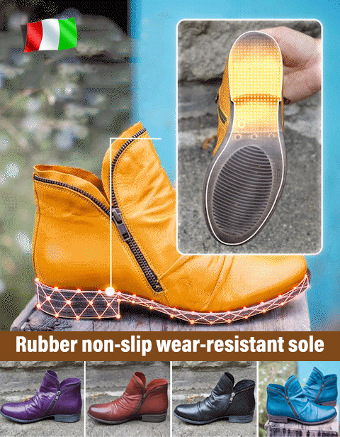 Chunky-heeled ankle boots with double-sided zipper