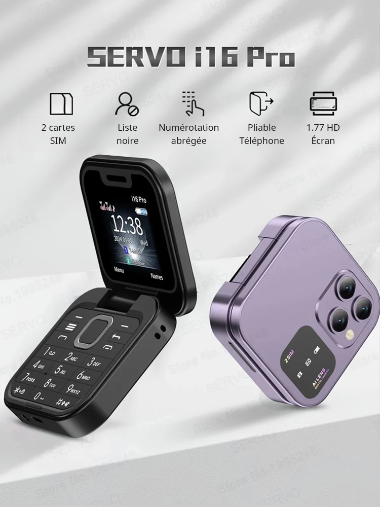 Téléphone portable à bouton rabattable