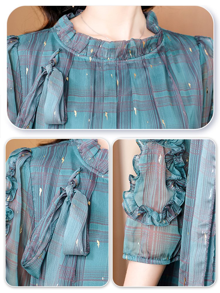 チェック柄ワンピース