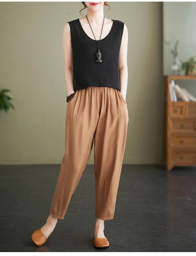 트렌디한 여성 배기팬츠 코디 예시