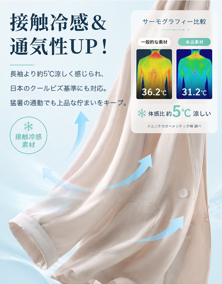 ダブルブレスト・ゆったりシルエット薄手レディースジャケット