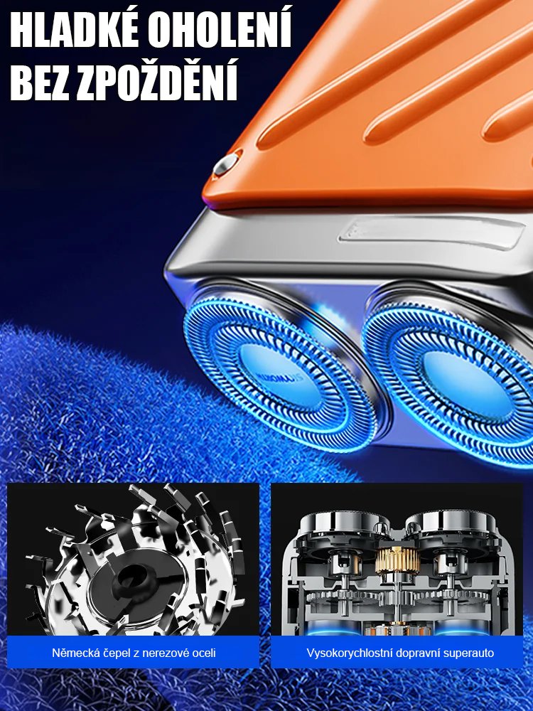 Rotující dvoukruhový elektrický holicí strojek