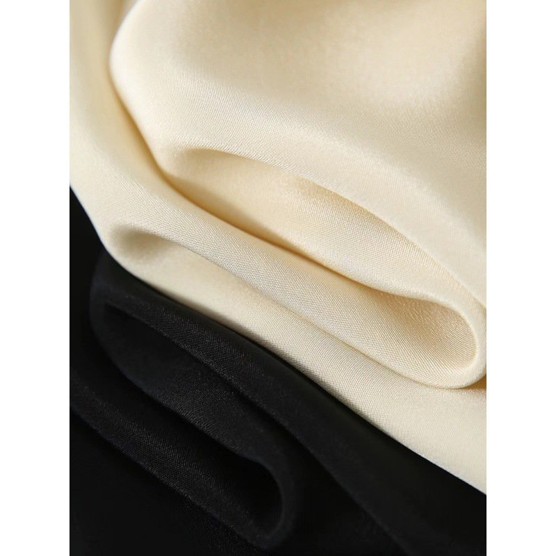 여름 헤비 모조 실크 스트레이트 타이 드레스