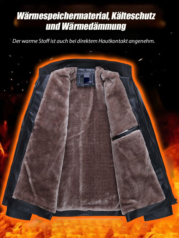 Gepolsterte Lederjacke für Männer [-30 Grad kältebeständig und warm
