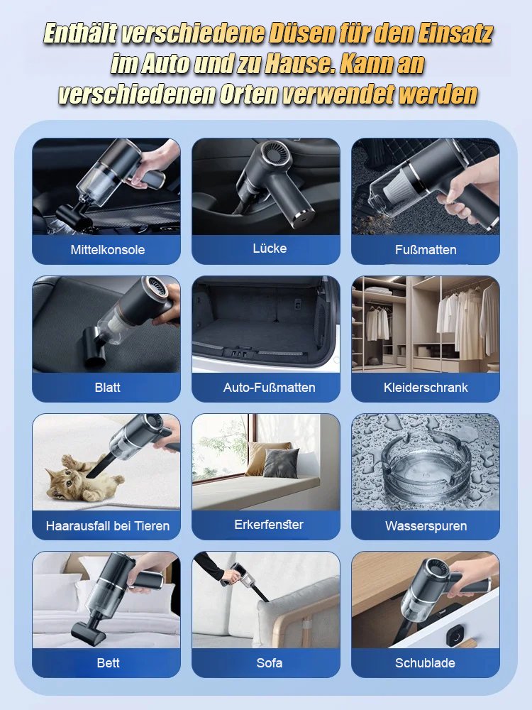 Kabelloser Handstaubsauger mit hoher Saugkraft