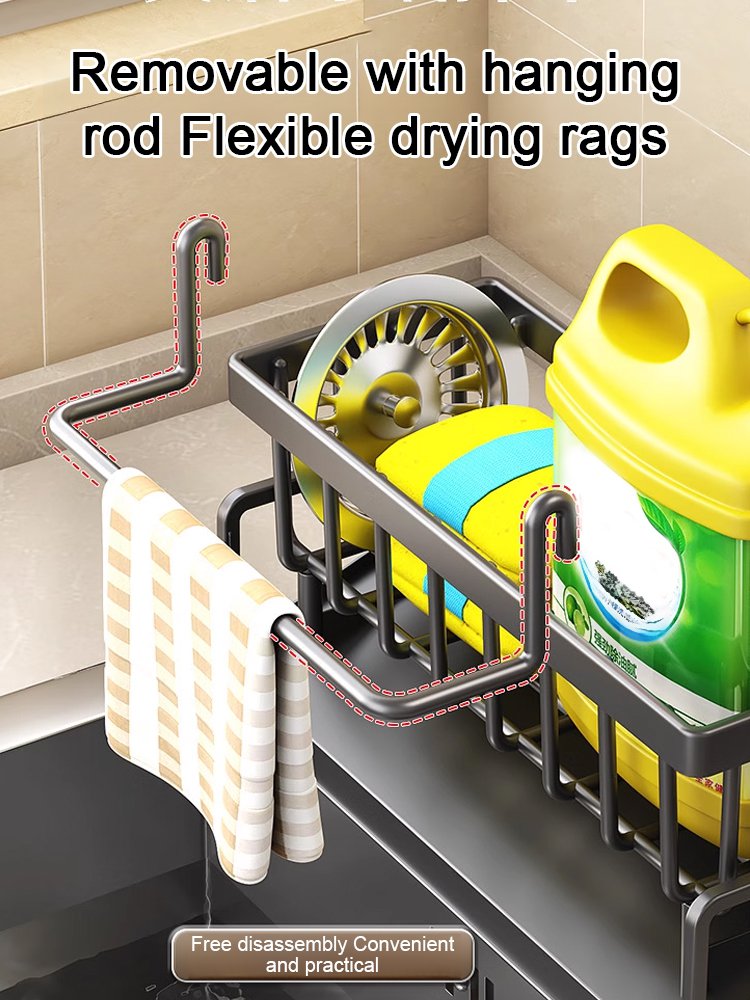 Multi-functional kitchen storage rack sink drainer rack