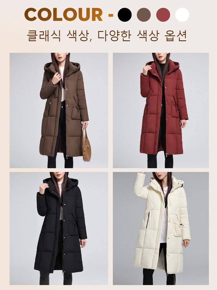 캐주얼 후드 롱패딩