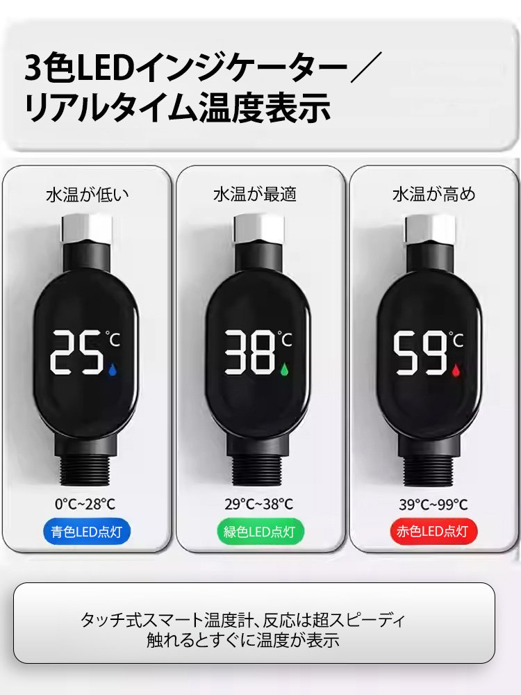 瞬間式スマート給湯器で、水温を自由に調節しリアルタイムで表示！