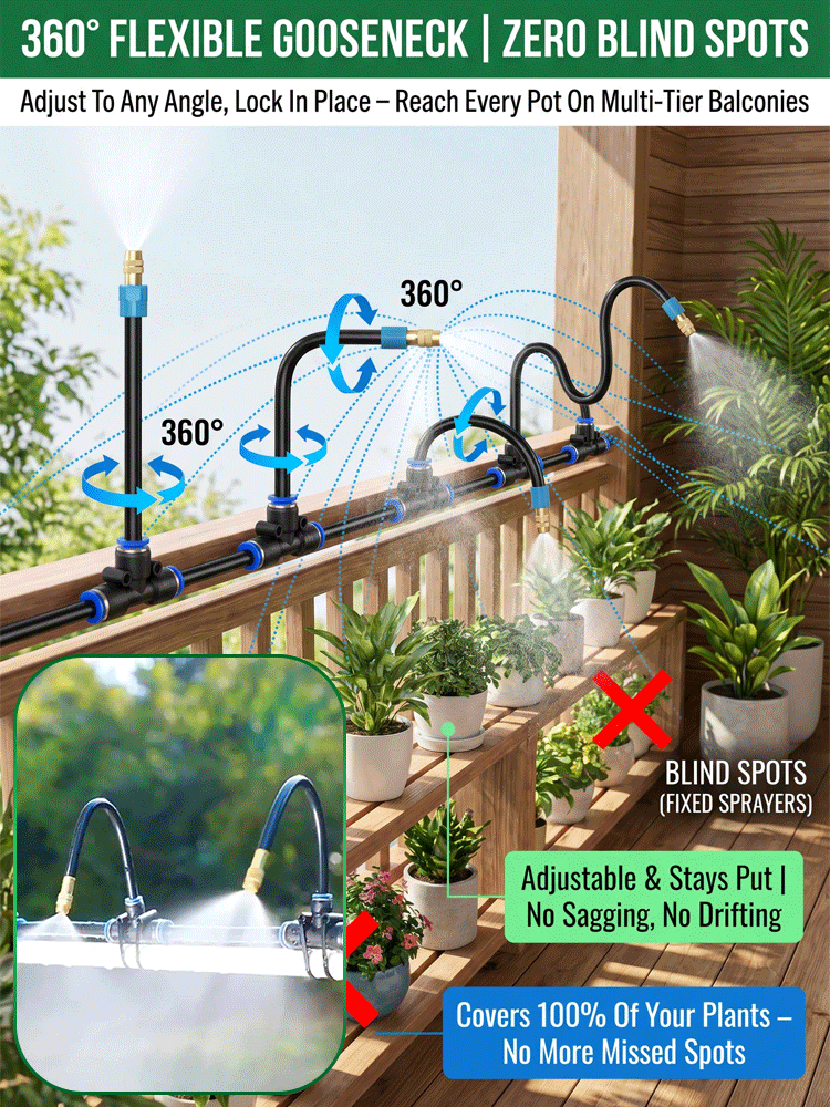 Copper nozzle adjustable-angle atomizing watering set