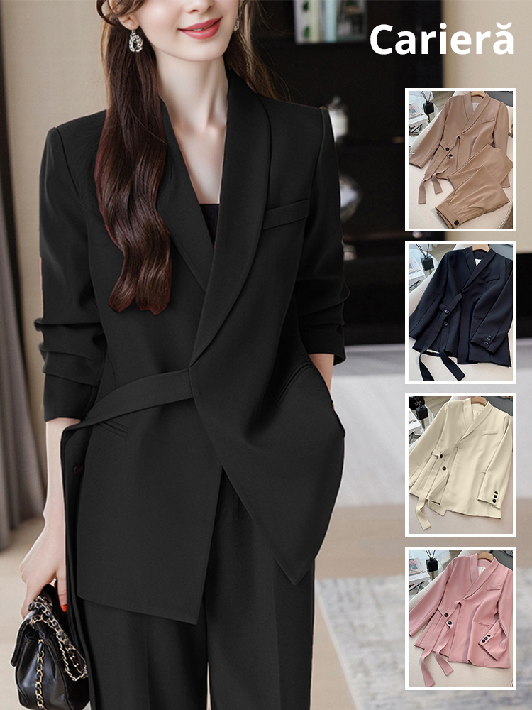 Costum proiectat cu șireturi cu costum de pantaloni largi