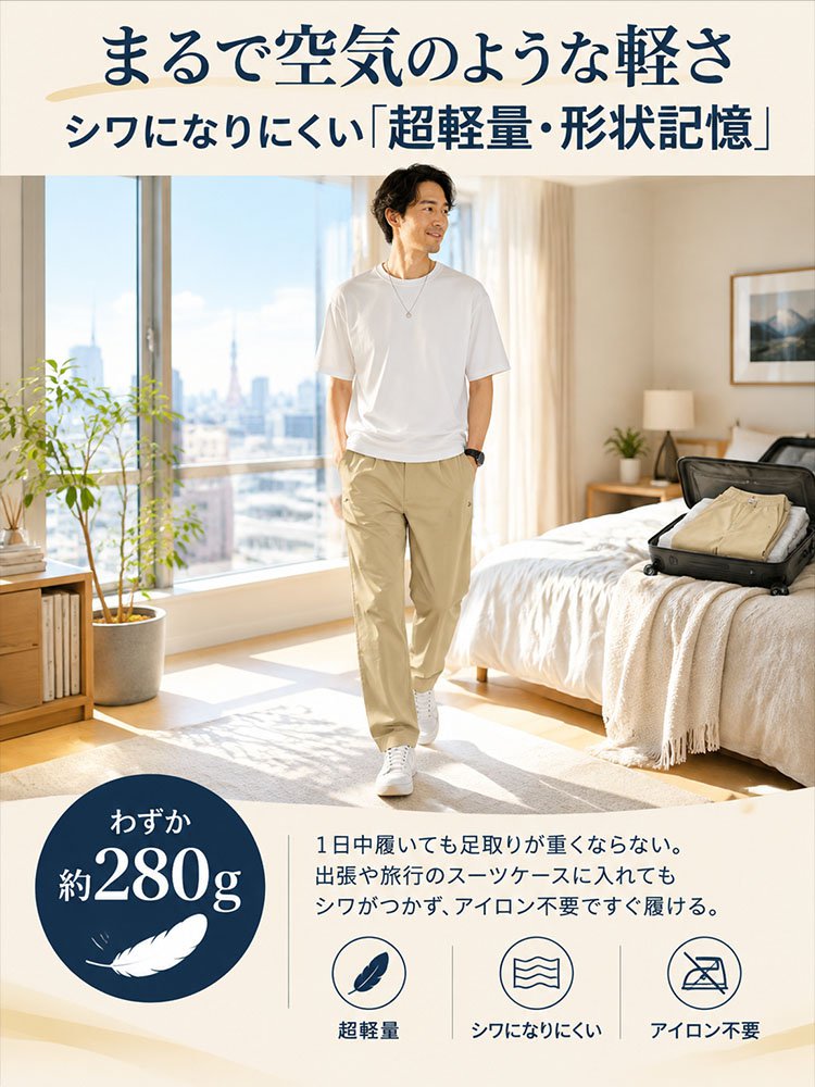 【ゆったり楽ちん】リラックステーパードカジュアルパンツ