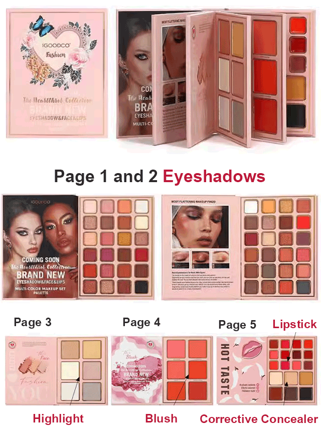 78-color 5-layer book makeup palette