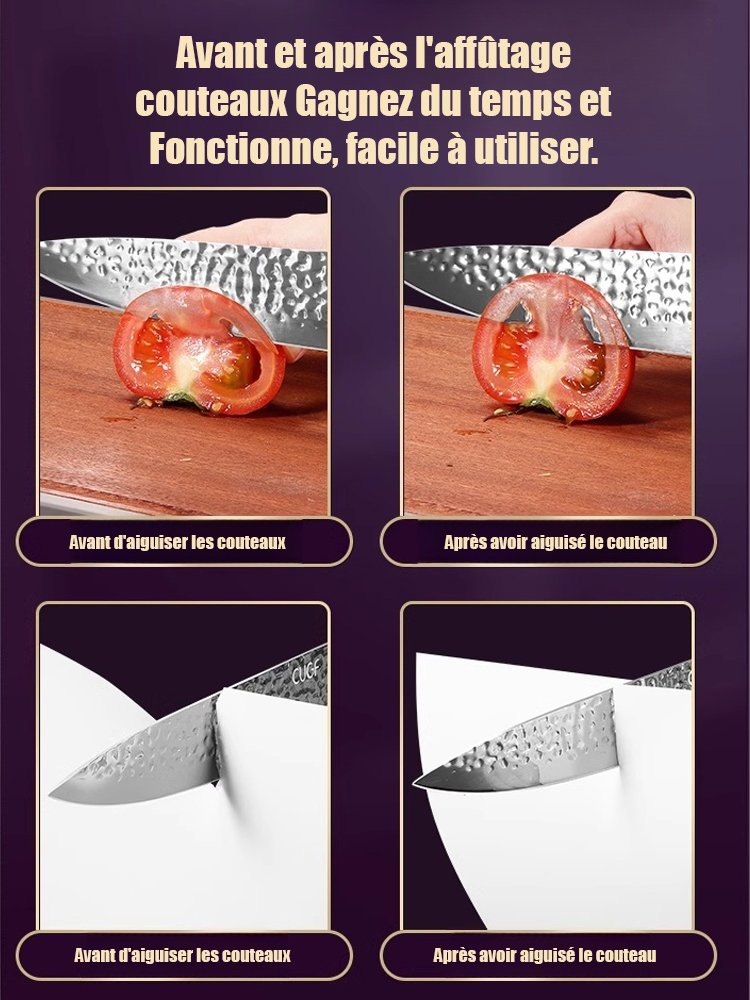 【1S Sharp】 Aiguiseur de couteaux à poignée unique