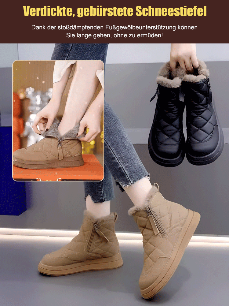 Plüschgefütterte Schneestiefel mit dicker Sohle